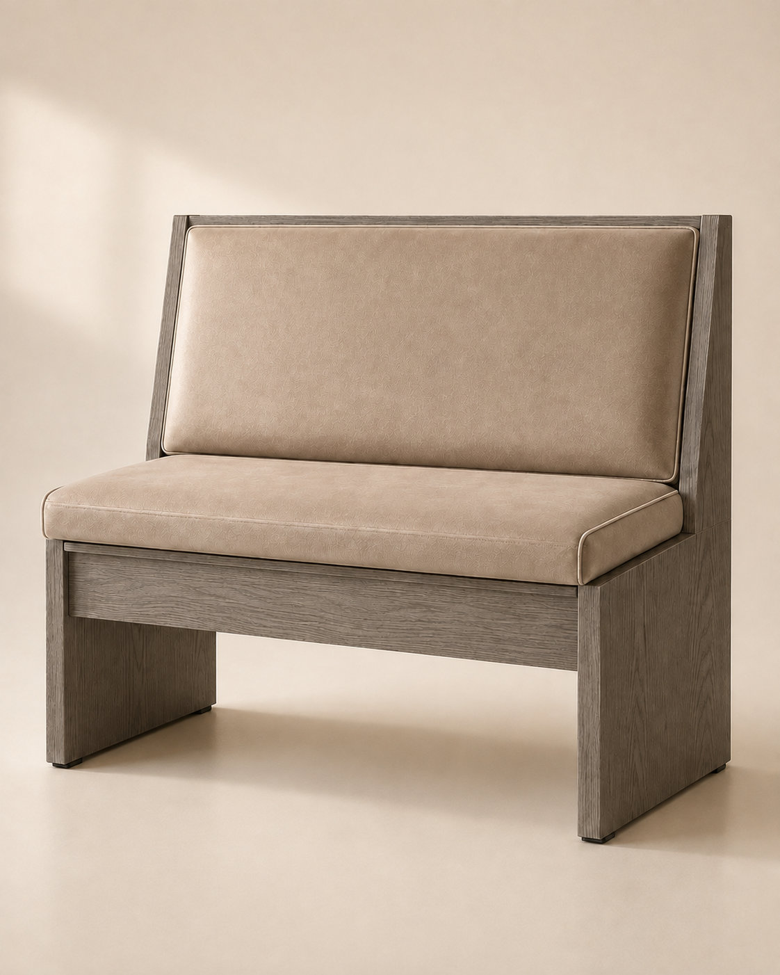 Sand velour Frame Bench with grey oak finish